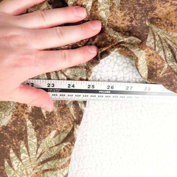 Hilo Hattie Shirt Mens Medium Brown Green Cotton Lawn Tropical Lightweight - Picture 7 of 9